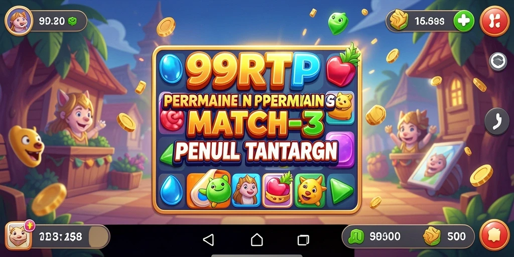 Screenshot utama dari gameplay Match-3 yang seru dan menantang.