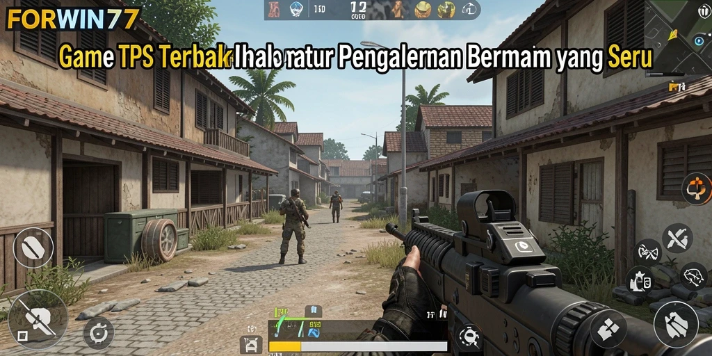 Tangkapan layar menampilkan gameplay seru dari FORWIN77 dalam mode TPS.