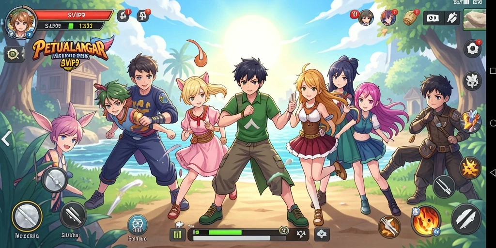 Menampilkan gameplay menakjubkan di dunia Anime yang penuh warna.